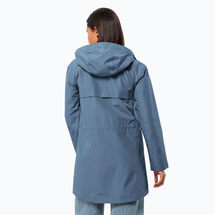 Dámský kabát do deště Jack Wolfskin Cape West Coat elemental blue 2