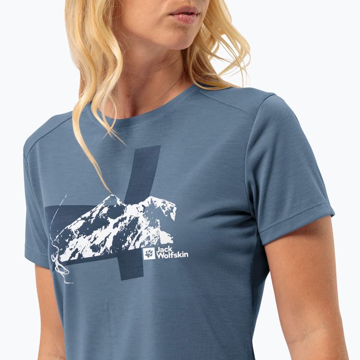 Dámské trekové tričko Jack Wolfskin Vonnan S/S Graphic elemental blue 3