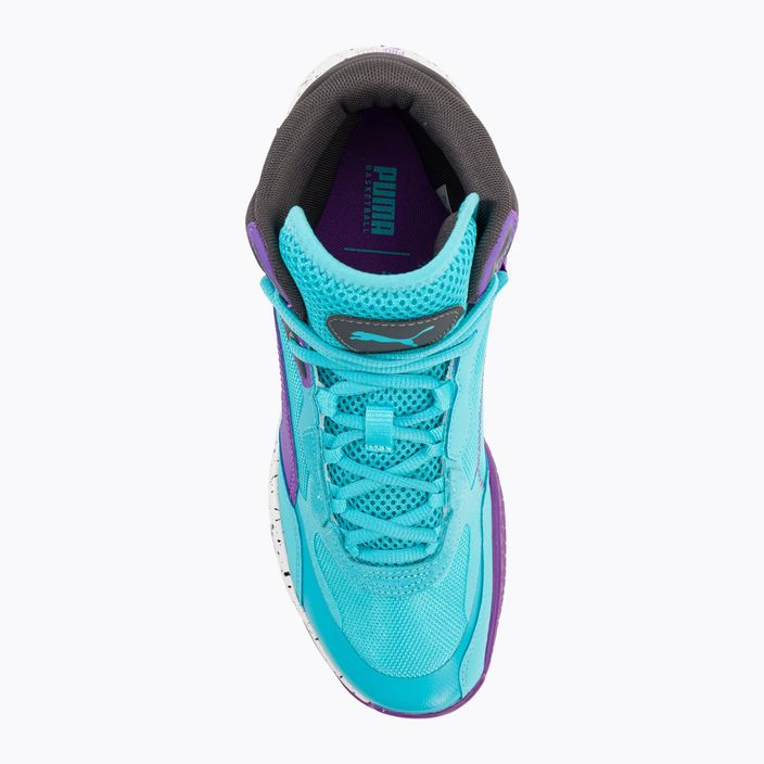 Pánské basketbalové boty PUMA Playmaker Pro Mid purple glimmer/bright aqua/strong gray/white 6