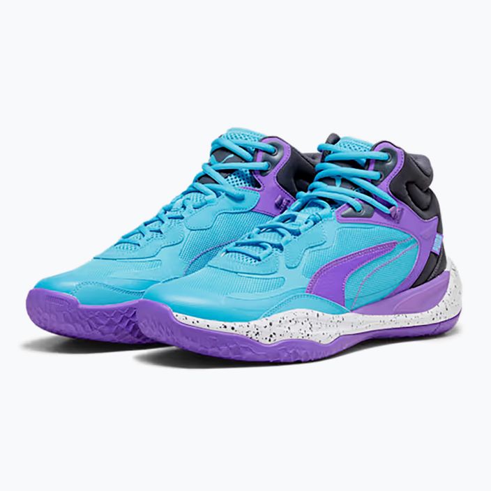 Pánské basketbalové boty PUMA Playmaker Pro Mid purple glimmer/bright aqua/strong gray/white 8