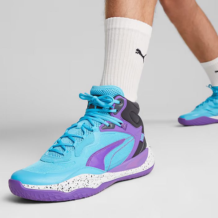 Pánské basketbalové boty PUMA Playmaker Pro Mid purple glimmer/bright aqua/strong gray/white 13