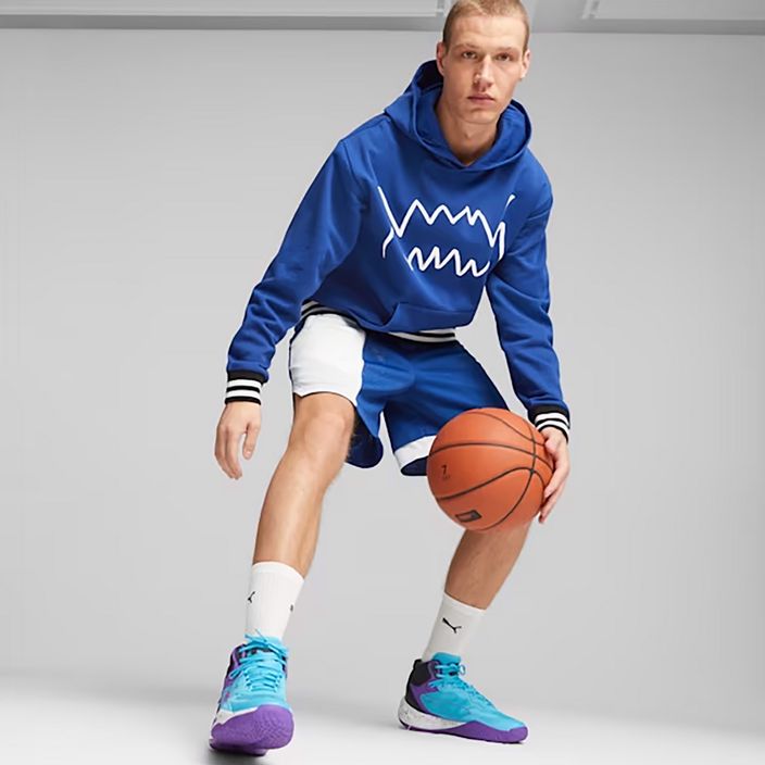 Pánské basketbalové boty PUMA Playmaker Pro Mid purple glimmer/bright aqua/strong gray/white 14
