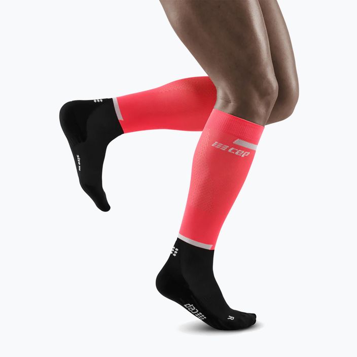 Pánské kompresní běžecké ponožky   CEP Tall 4.0 pink/black 4