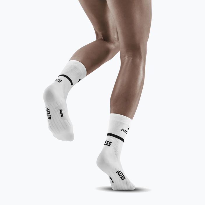 Dámské kompresní běžecké ponožky  CEP 4.0 Mid Cut white 6