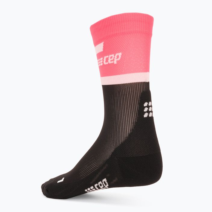Dámské kompresní běžecké ponožky  CEP 4.0 Mid Cut pink/black 2