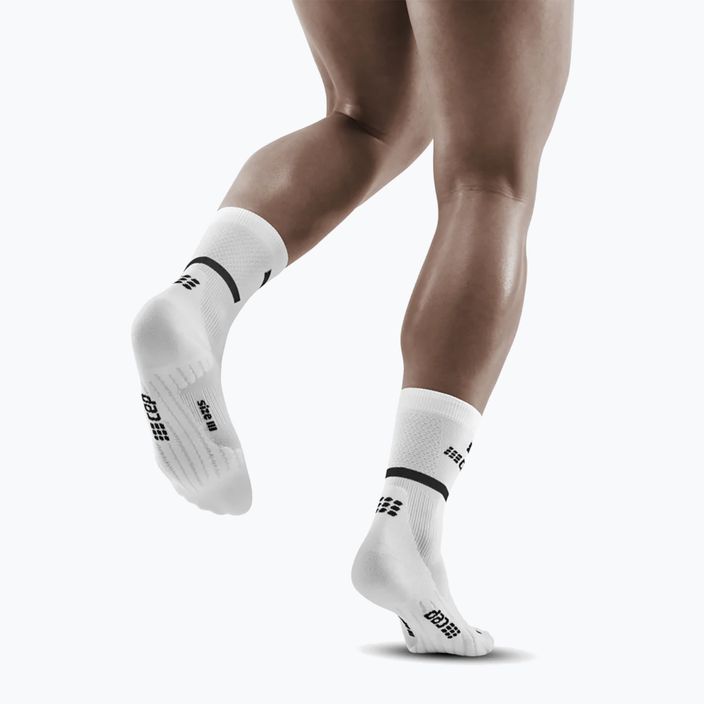 Pánské kompresní běžecké ponožky   CEP 4.0 Mid Cut white 2