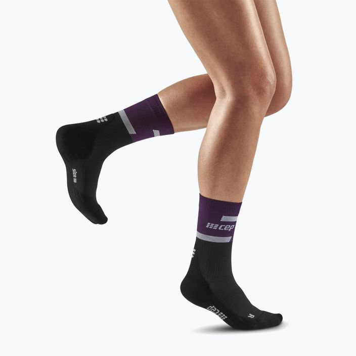 Dámské kompresní běžecké ponožky  CEP 4.0 Mid Cut violet/black 5