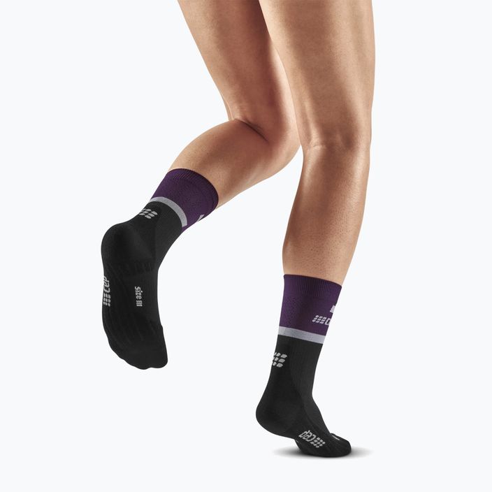 Dámské kompresní běžecké ponožky  CEP 4.0 Mid Cut violet/black 6