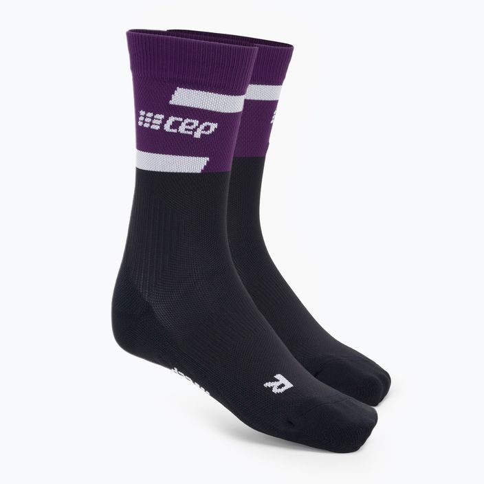 Dámské kompresní běžecké ponožky  CEP 4.0 Mid Cut violet/black