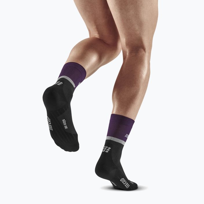 Pánské kompresní běžecké ponožky   CEP 4.0 Mid Cut violet/black 6