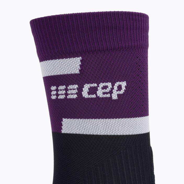 Pánské kompresní běžecké ponožky   CEP 4.0 Mid Cut violet/black 4