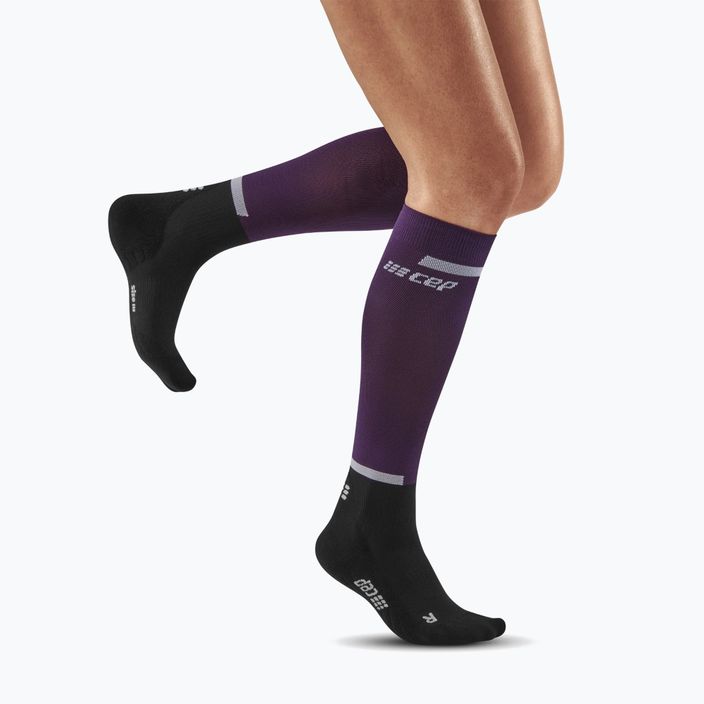 Dámské kompresní běžecké ponožky  CEP Tall 4.0 violet/black 5