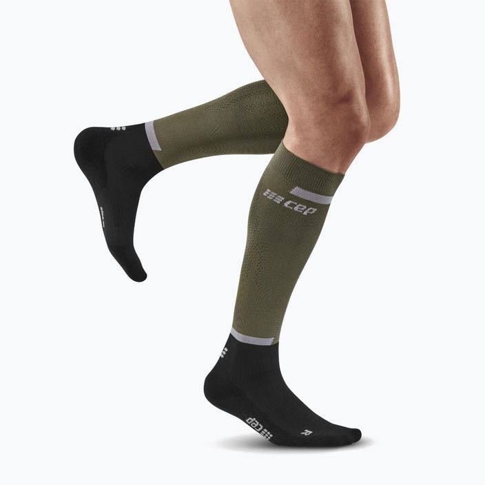 Pánské kompresní běžecké ponožky   CEP Tall 4.0 olive/black 5