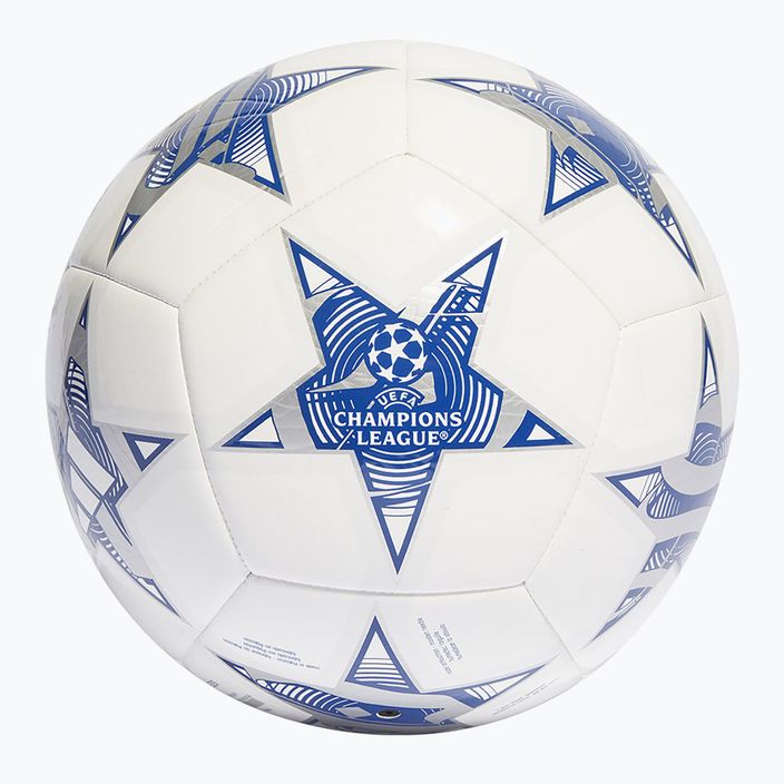 Fotbalový míč  adidas UCL Club 23/24 white/iron metallic/shock purple/bright cyan velikost 4