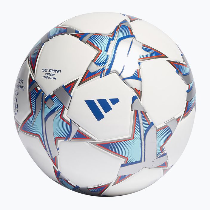 Fotbalový míč  adidas UCL League 23/24 white/silver metallic/bright cyan/royal blue velikost 5 2
