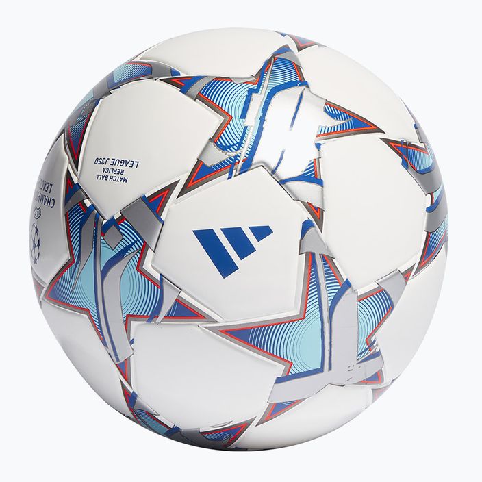 Fotbalový míč  adidas UCL League 23/24 white/silver metallic/bright cyan/royal blue velikost 4 2