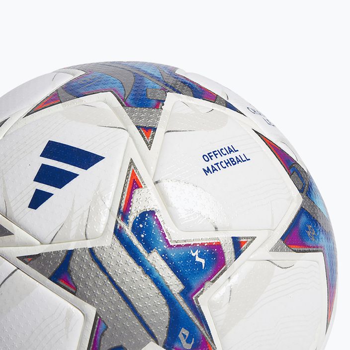 Fotbalový míč  adidas UCL PRO 23/24 white/silver metallic/bright cyan/royal blue velikost 5 4