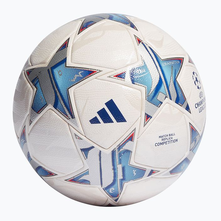 Fotbalový míč  adidas UCL Competition 23/24 white/silver metallic/bright cyan/royal velikost 5