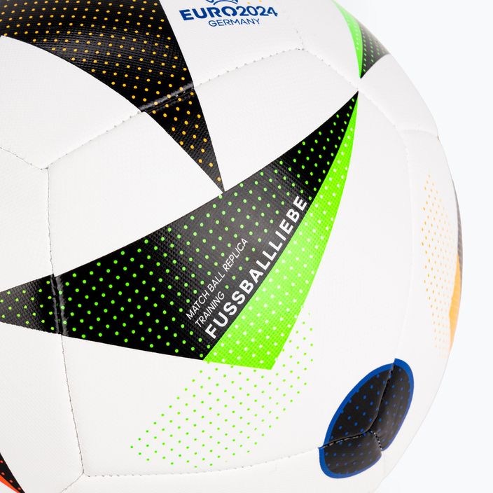 Fotbalový míč  adidas Fussballiebe Trainig Euro 2024 white/black/glow blue velikost  5 3