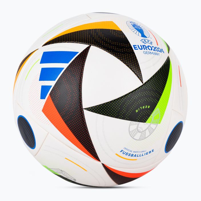 Fotbalový míč  adidas Fussballliebe Competition Euro 2024 white/black/glow blue velikost 5 2