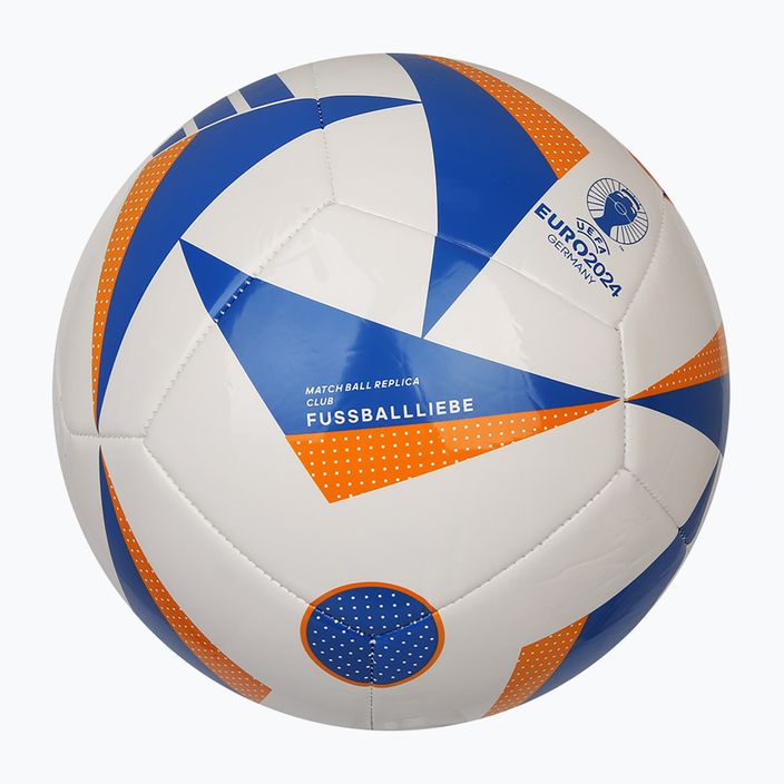 Fotbalový míč  adidas Fussballiebe Club white/glow blue/lucky orange velikost 4 3