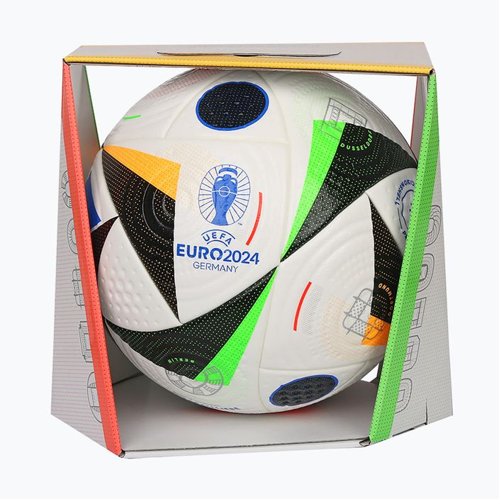 Fotbalový míč Adidas Fussballiebe Pro white/black/glow blue velikost 5 6