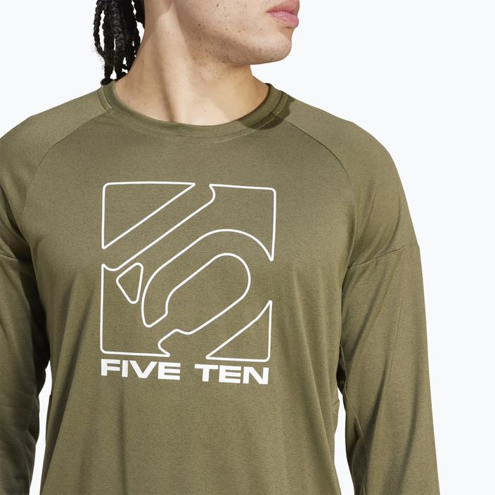 Pánský cyklistický dres s dlouhým rukávem adidas FIVE TEN Long Sleeve Jersey olive strata 5