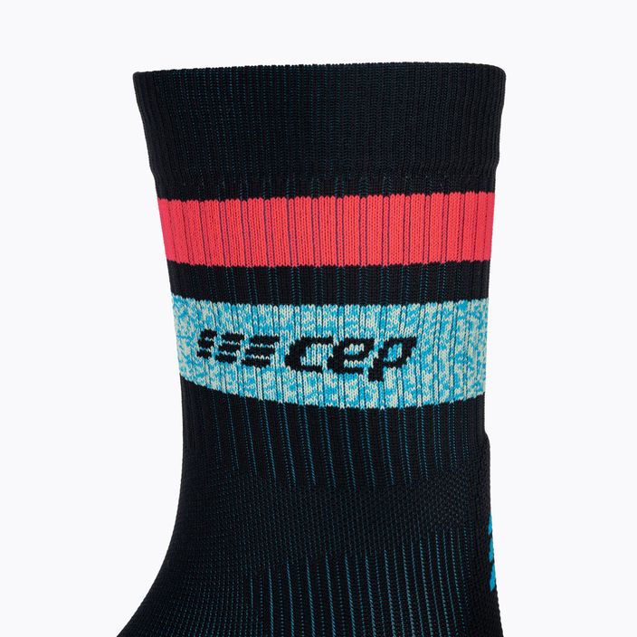 Pánské kompresní běžecké ponožky   CEP Miami Vibes 80's black/blue/pink 5