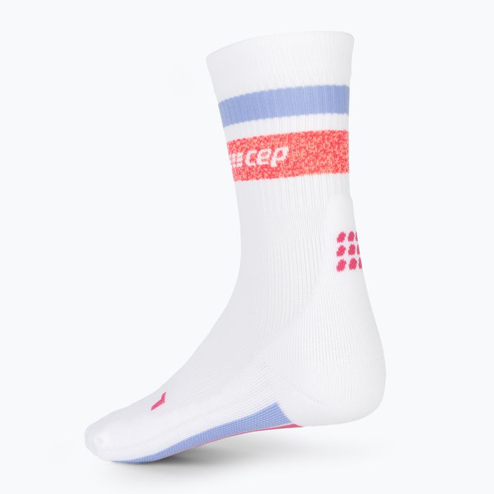 Pánské kompresní běžecké ponožky   CEP Miami Vibes 80's white/pink sky 4