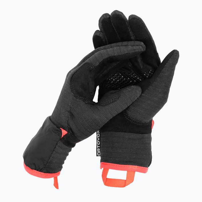 Dámské lyžařské rukavice ORTOVOX Fleece Grid Cover black raven