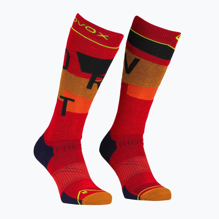 Pánské lyžařské ponožky ORTOVOX Freeride Long Socks Cozy cengla rossa 5