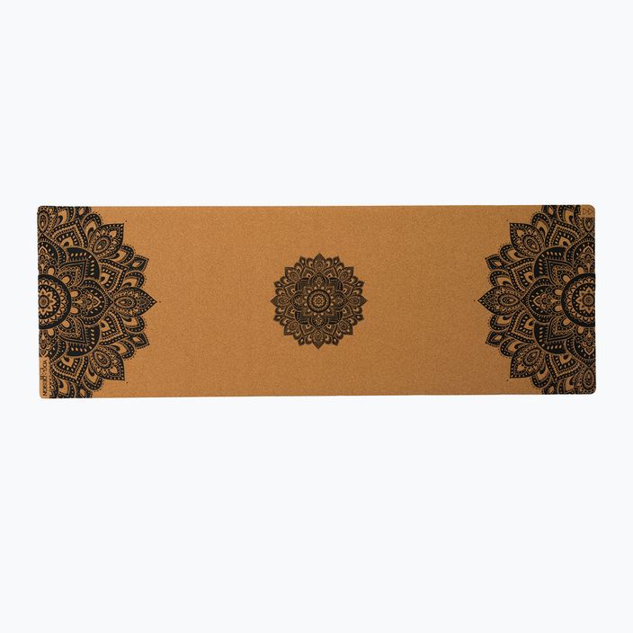 Podložka na jógu Yoga Design Lab Cork 3,5 mm hnědá Mandala Black 2