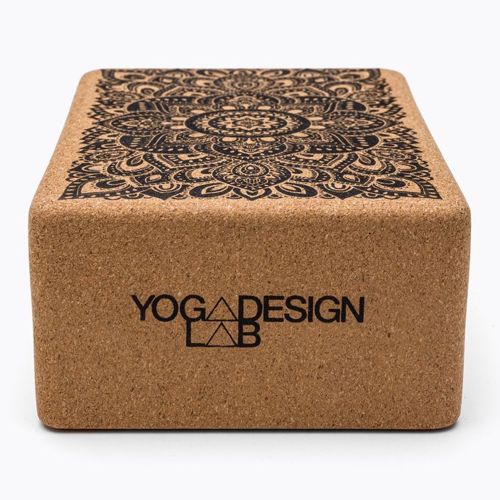 Blok na jógu Yoga Design Lab Cork Yoga hnědý BL-Cork-Mandala Black 2