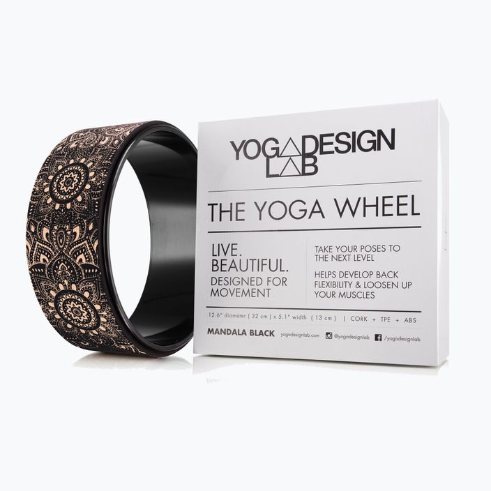 Kruh na jógu Yoga Design Lab Wheel černý WH-Cork-Mandala Black 5