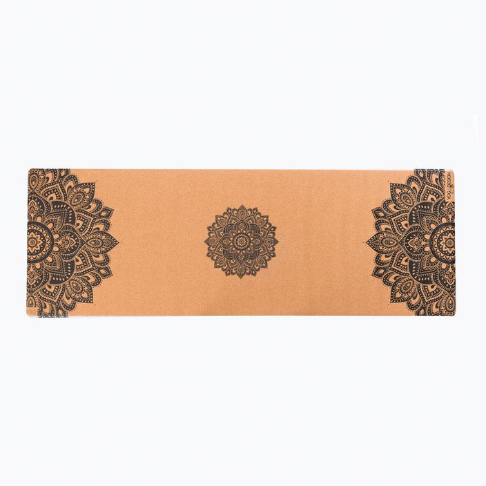 Cestovní podložka na jógu Yoga Design Lab Cork 1,5 mm hnědá Mandala Black 2