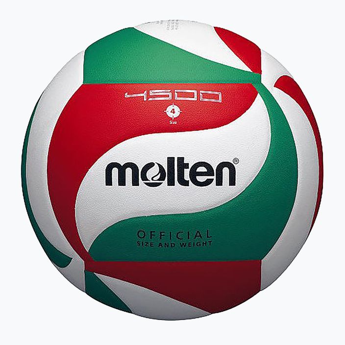 Volejbalový míčMolten V4M4500-4 white/green/red velikost 4 4
