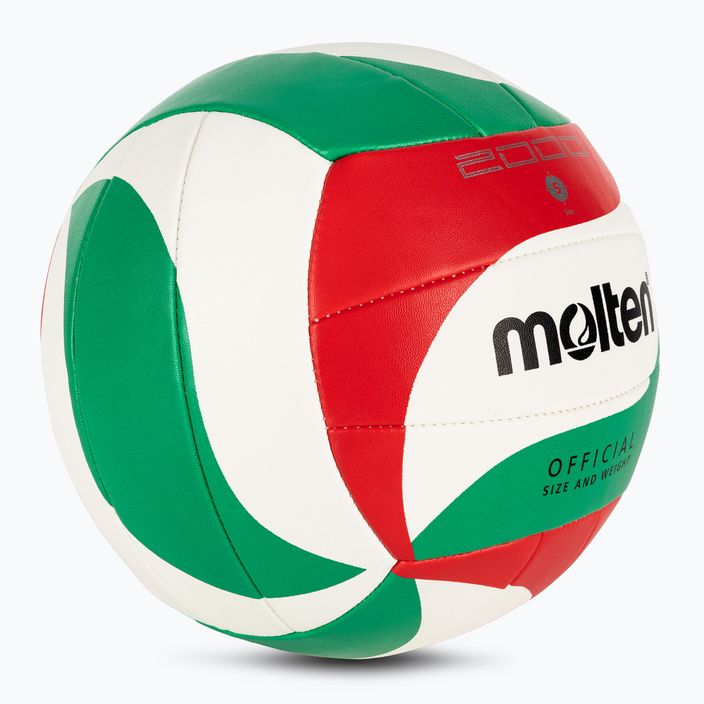 Volejbalový míčMolten V5M2000-5 white/green/red velikost 5 2