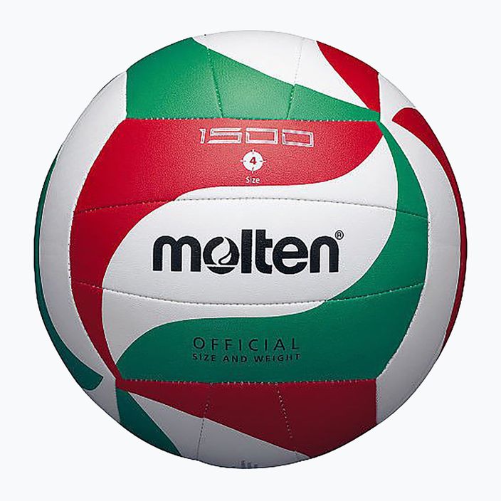 Volejbalový míčMolten V4M1500 white/green/red velikost 4 4
