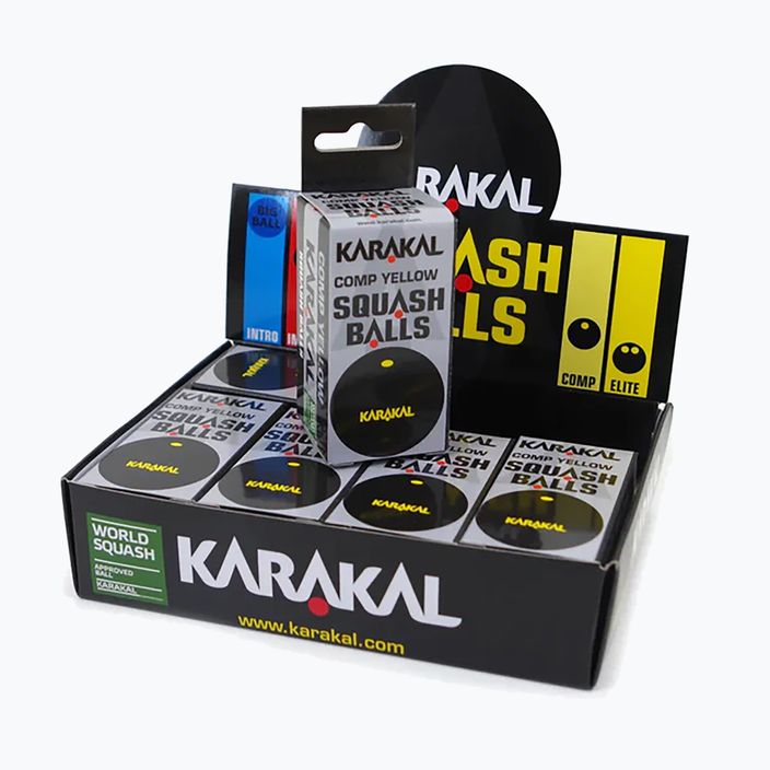 Squashové míčky Karakal Comp Yellow Dot 12 ks čblack. 2
