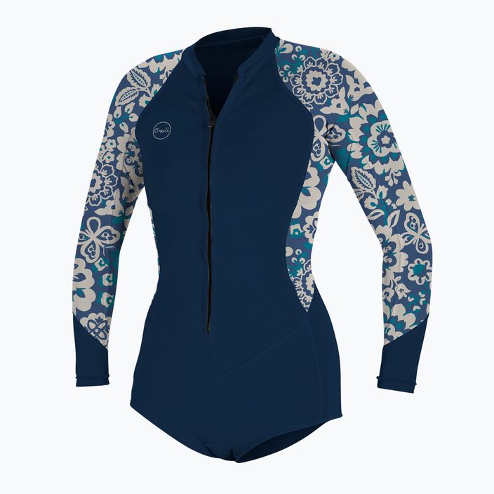 O'Neill Bahia 2/1 Front Zip Short Spring french navy/christina floral dámský neopren