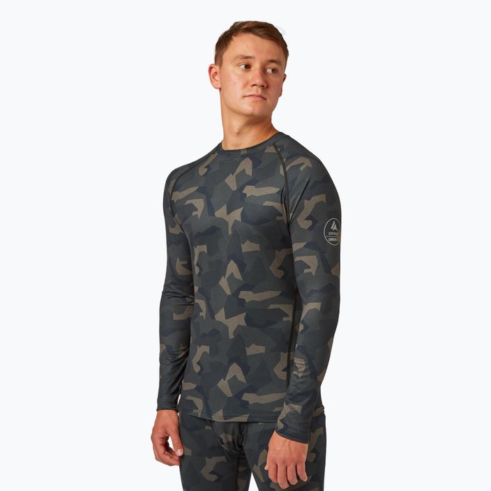 Pánské termo tričko longsleeve Surfanic Bodyfit Limited Edition Crew Neck forest geo camo