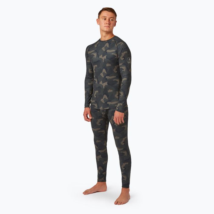 Pánské termo tričko longsleeve Surfanic Bodyfit Limited Edition Crew Neck forest geo camo 2