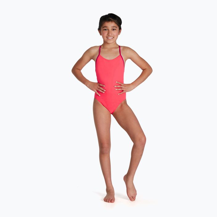 Speedo Lane Line Back Solid pink 68-13441 dětské jednodílné plavky 5