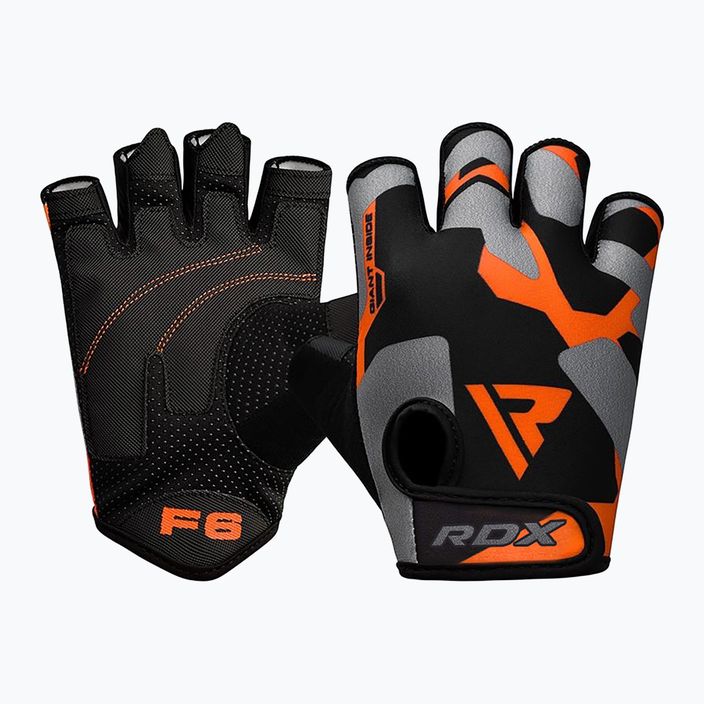 Fitness rukavice RDX Sumblimation F6 černo-oranžové WGS-F6O 7