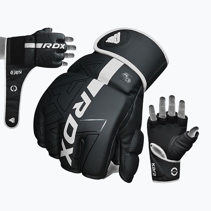 Grapplingové rukavice RDX F6 černo-bílé GGR-F6MW 8
