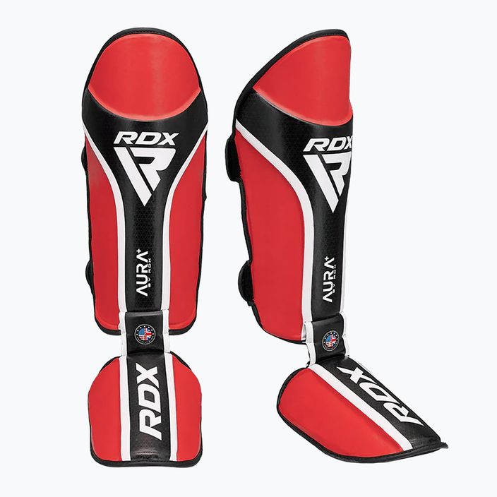 Chrániče holení a chodidel RDX Shin Instep Aura Plus T-17 red