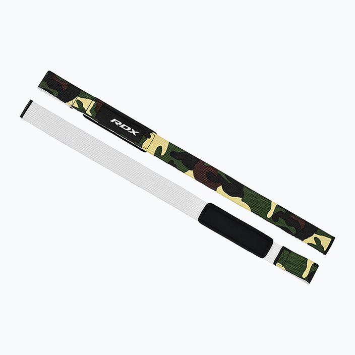 Popruhy s háky na zápěstí RDX W1 Weight Training Wrist Straps camo green 3