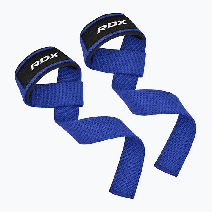 Popruhy s háky na zápěstí RDX W1 Weight Training Wrist Straps blue 2