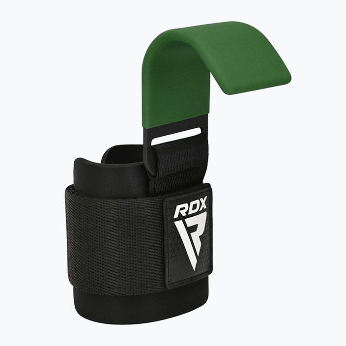 Popruhy s háky na zápěstí RDX W5 Weight Lifting Hook Strap army green 2