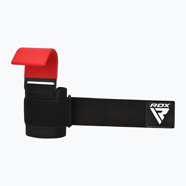 Popruhy s háky na zápěstí RDX W5 Weight Lifting Hook Strap red 4